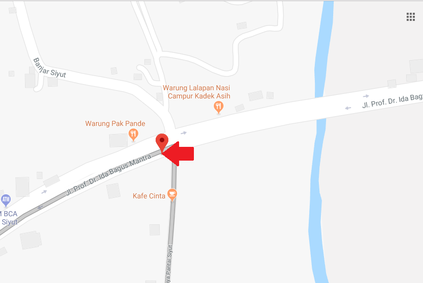 Maps Jl Pantai Siyut - Jl. Prof. Dr. Ida Bagus Mantra