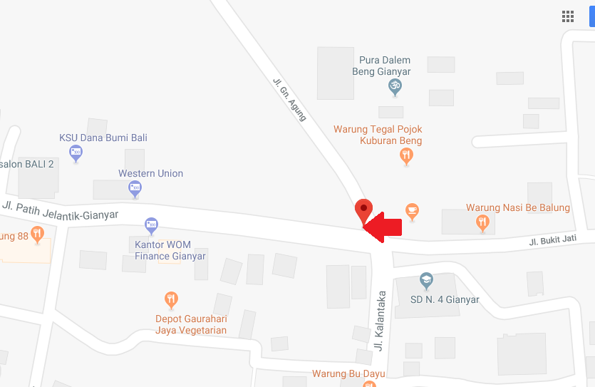 Maps Perempatan Jl Patih Jelantik - Jl Bukit Jati