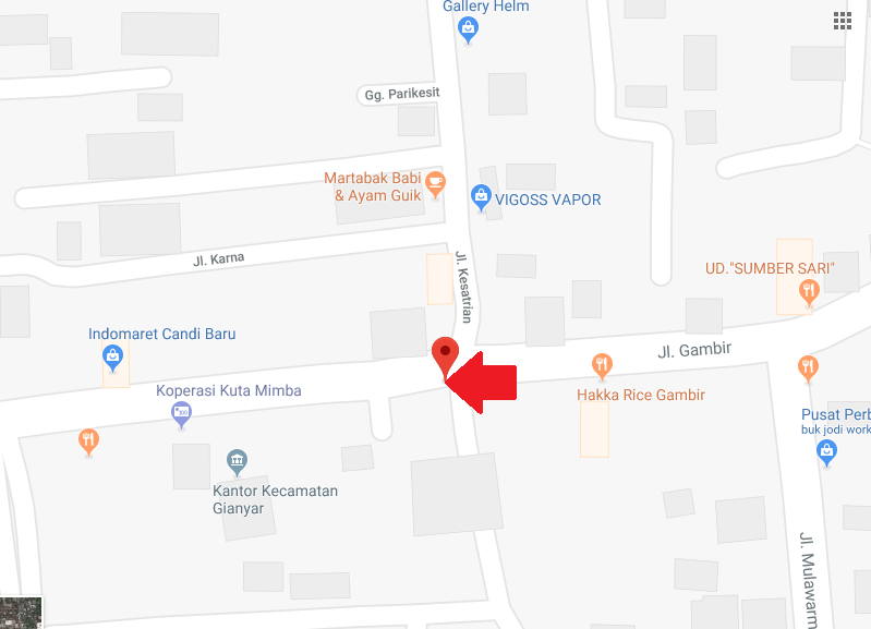 Maps Pertigaan Jl Ksatrian - Jl Gambir